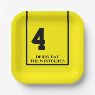 ダービーパーソナライズされたパーティー馬4黄 ペーパープレート