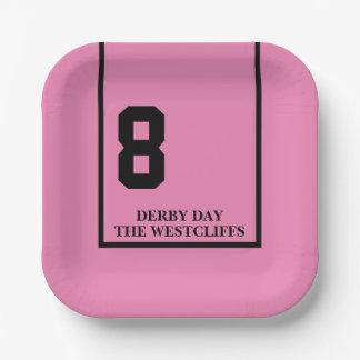 ダービーパーソナライズされたパーティー馬8ピンク ペーパープレート