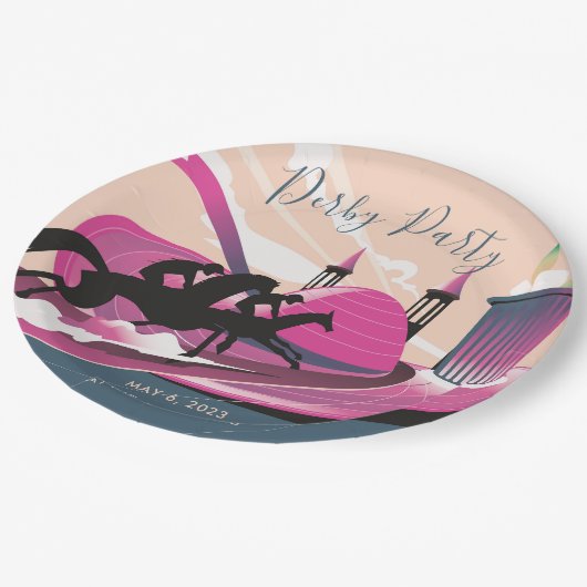 ダービーパーティーアールデコ ペーパープレート (アングル)