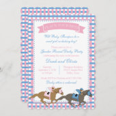 ダービーパーティージェンダーが赤ちゃんシャワー招待状を明かす 招待状 (正面/裏面)