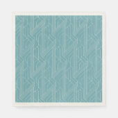 ダービーパーティーターコイズ及びアイボリー スタンダードランチョンナプキン (正面)