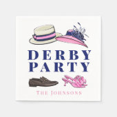 ダービーパーティーハットシューズファッション名門私立校風のネイビー スタンダードカクテルナプキン (正面)