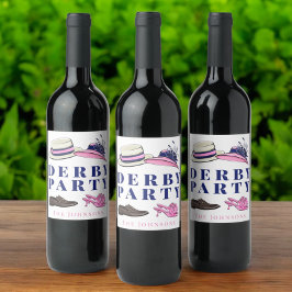 ダービーパーティーハットシューズファッション名門私立校風のネイビー ワインラベル