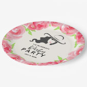 ダービーパーティービッグハットとバラ ペーパープレート (アングル)