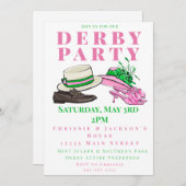 ダービーパーティーファンシーハットシューズファッション 招待状 (正面/裏面)
