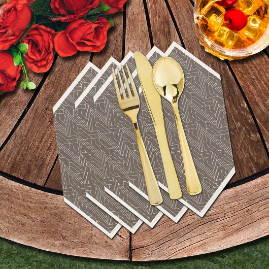 ダービーパーティーブラウンとアイボリー スタンダードランチョンナプキン