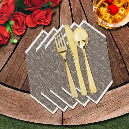 ダービーパーティーブラウンとアイボリー スタンダードランチョンナプキン