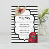 ダービーパーティーレッドローズストライプズレースホース招待状 招待状 (スタンド正面)