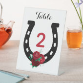 ダービーパーティーレッドローズホースシュー台座標識 台座サイン (インサイチュ)