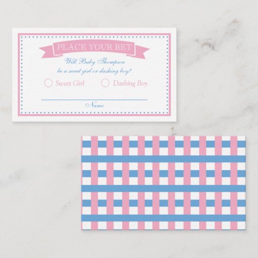 ダービーパーティー性別がベットカードを表示 エンクロージャーカード (正面/裏面)