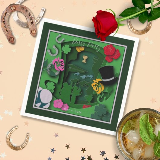 ダービーパーティー紙切り出し効果 スタンダードカクテルナプキン