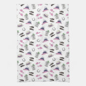 ダービーパーティー衣装ミントジュレップ馬蹄形 キッチンタオル (縦)