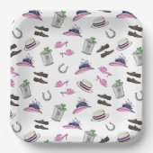 ダービーパーティー衣装ミントジュレップ馬蹄形 ペーパープレート (正面)