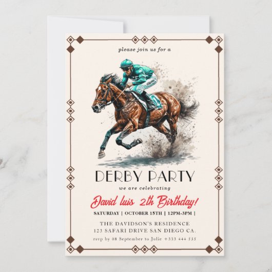 ダービーパーティー 招待状 (正面)