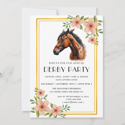 ダービーパーティー 招待状 (正面)