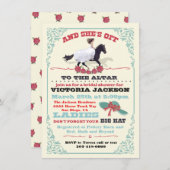 ダービーブライダルシャワーと彼女はオフ！ 招待状 (正面/裏面)