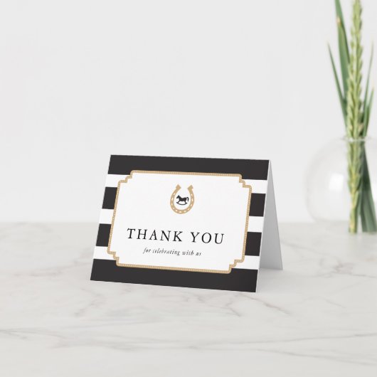 ダービーベイビーシャワー折り畳み感謝ノートカード サンキューカード (正面)