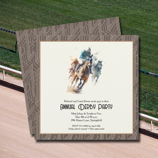 ダービーホースとジョキーズブラウンパーティー 招待状