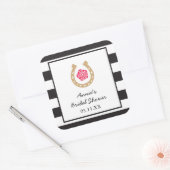 ダービーホースシューブライダルシャワーパーソナライズされたシール スクエアシール (封筒)