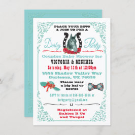 ダービーホースレーシングベビーシャワーの招待状 招待状