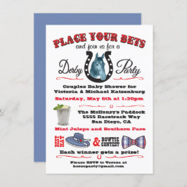 ダービーホースレーシングベビーシャワーの招待状 招待状