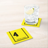 ダービーホースレースイエロー4 パーソナライズされた スクエアペーパーコースター (インサイチュ)