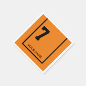 ダービーホースレースオレンジ7 パーソナライズされた スタンダードカクテルナプキン (角)