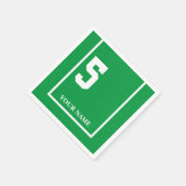 ダービーホースレースグリーンパーソナライズされた5紙ナプキン スタンダードカクテルナプキン (角)