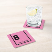 ダービーホースレースピンクパーソナライズされた8 スクエアペーパーコースター (インサイチュ)