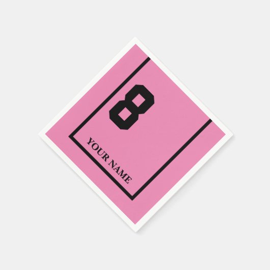 ダービーホースレースピンクパーソナライズされた8 スタンダードカクテルナプキン (角)