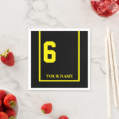 ダービーホースレースブラックパーソナライズされた6紙ナプキン スタンダードカクテルナプキン (インサイチュ)