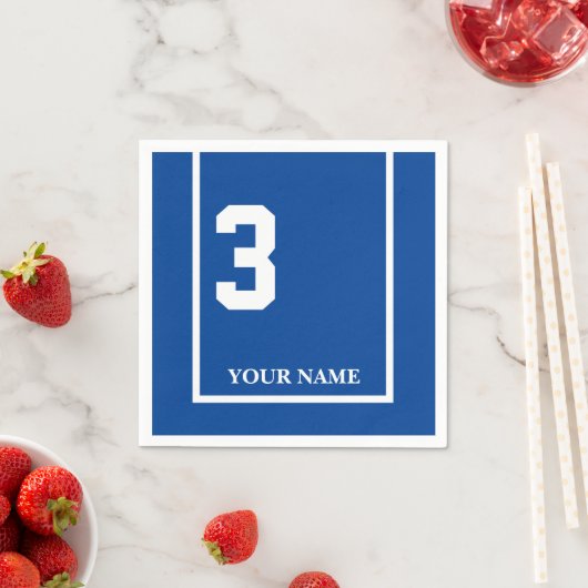 ダービーホースレースブルーパーソナライズされた3紙ナプキン スタンダードカクテルナプキン (インサイチュ)