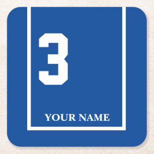 ダービーホースレースブルーパーソナライズされた3 スクエアペーパーコースター