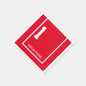 ダービーホースレースレッド1ペーパーパーソナライズされたナプキン スタンダードカクテルナプキン (角)