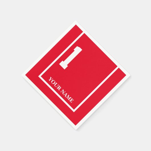 ダービーホースレースレッド1ペーパーパーソナライズされたナプキン スタンダードカクテルナプキン (角)