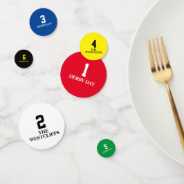 ダービーホースレース番号1 - 6 カラフルカスタム コンフェッティ