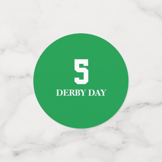 ダービーホースレース番号1 - 6 カラフルカスタム コンフェッティ (スモール正面)