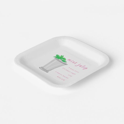 ダービーミントジュレップバーレシピ 名門私立校風の ペーパープレート (傾斜あり)