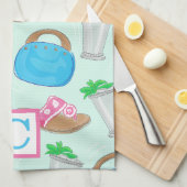 ダービーミントジュレプモノグラ名門私立校風のム キッチンタオル (四つ折り)