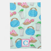 ダービーミントジュレプモノグラ名門私立校風のム キッチンタオル (縦)