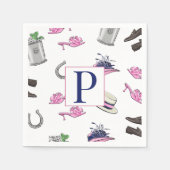 ダービーレースの衣装Horseshoe Julepモノグラム スタンダードカクテルナプキン (正面)