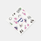 ダービーレースの衣装Horseshoe Julepモノグラム スタンダードカクテルナプキン (角)