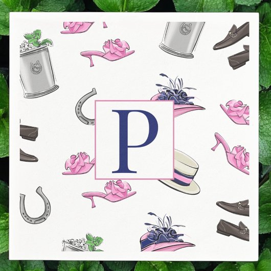 ダービーレースの衣装Horseshoe Julepモノグラム スタンダードカクテルナプキン