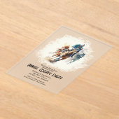 ダービーレースウマとジョッキーパーティー アクリル招待状 (レイダウン)