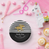 ダービーレースホース白黒ストライプ ペーパーボウル (パーティー)