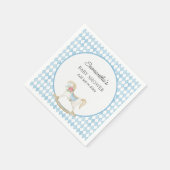 ダービーレースロッキングホース水カラー赤ちゃんシャワー スタンダードカクテルナプキン (角)