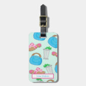 ダービー名門私立校風のバミューダバッグサンダルスミントジュレップ ラゲッジタグ (正面縦)