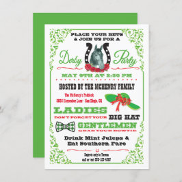ダービー競馬パーティの招待状 招待状