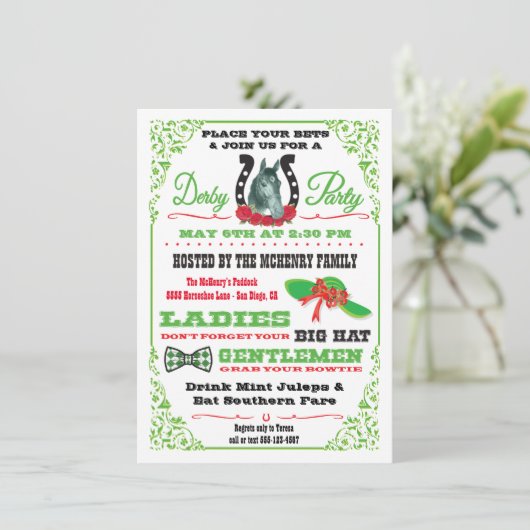 ダービー競馬パーティの招待状 招待状 (スタンド正面)