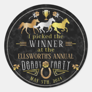 ダービー競馬日のパーティーのアールデコの勝者賞 ラウンドシール